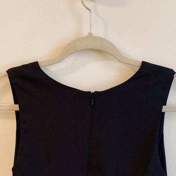 Black Blouse, Silver Detail, Sleeveless Fitted Top, Flared Bottom, Size S - Picture 4 of 9